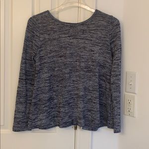 Lightweight Navy Top. Lace Split back.